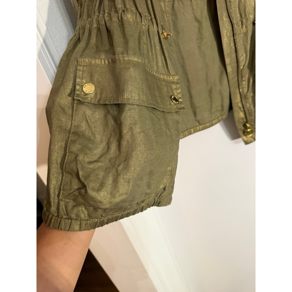 Michael Kors Metallic Olive Green Utility Jacket-size 1X - Picture 9 of 12